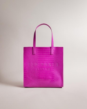 Sac a Main Ted Baker Croc Detail Large Icon Rose Clair Femme | EAF-05844012